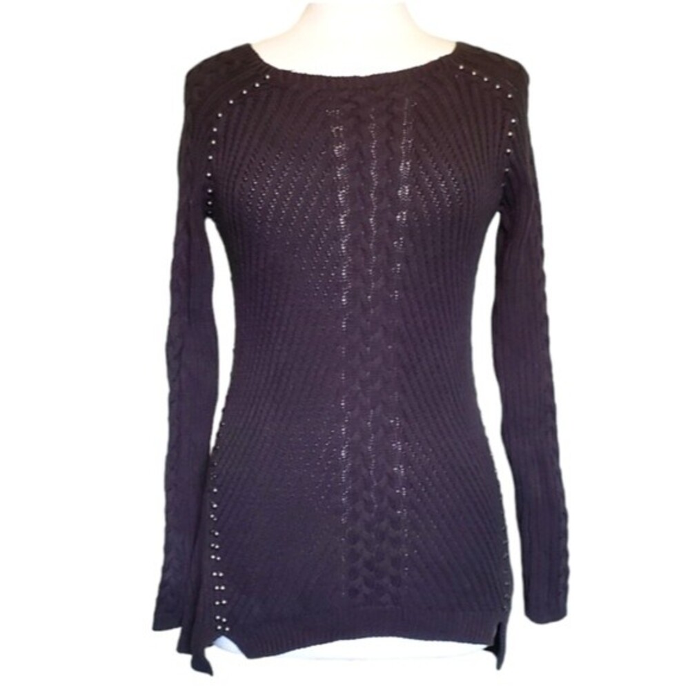 Philosophy Dark Brown Studded Sweater - M - Picture 3 of 10